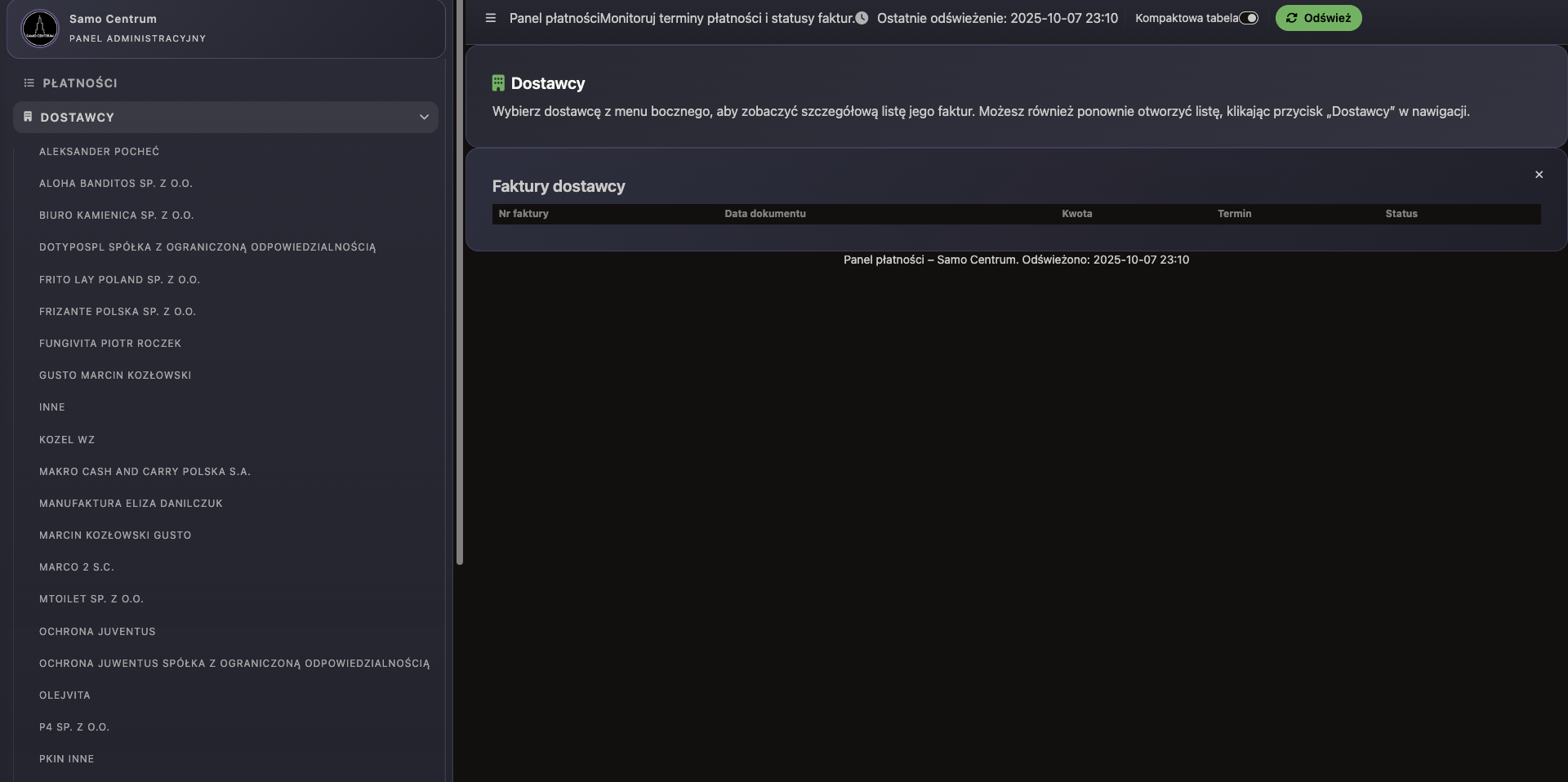 Miniatura widoku dostawców